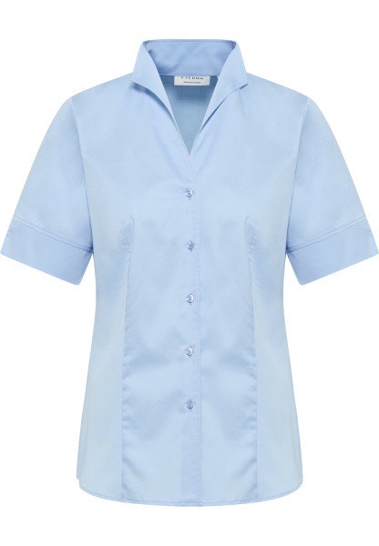 ETERNA REGULAR FIT Kurzarm Bluse mittelblau satin 5585-12-H266