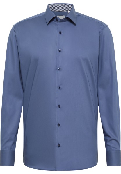 ETERNA SLIM FIT Natural Stretch Langarm Hemd dunkelblau popeline 1082-17-F141 - Dynamic Cotton