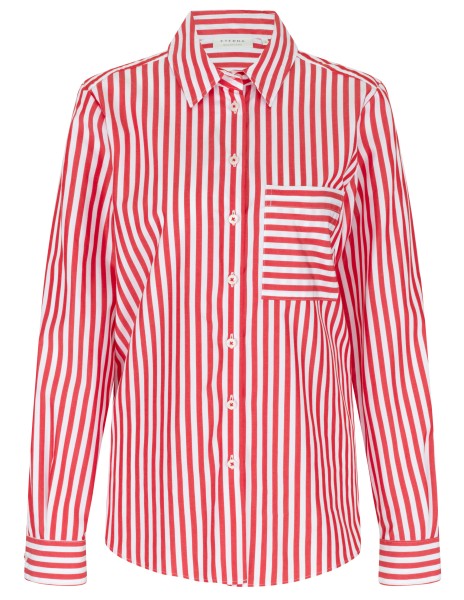 ETERNA REGULAR FIT Langarm Bluse rot gestreift 6366-50-D456