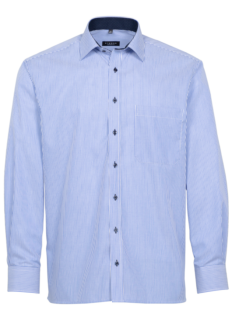 ETERNA COMFORT blau-weiß Jeans-Manufaktur 8992-16-E15P FIT Hemd Langarm | gestreift