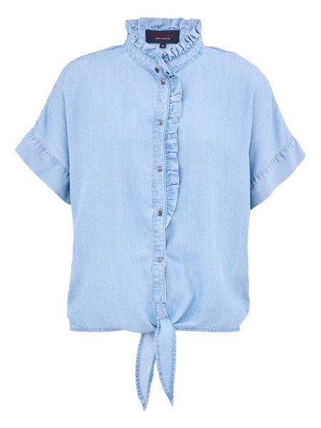 PADDOCKS Kurzarm Wickelbluse light stone 35040 7521.4100 - Jeansbluse