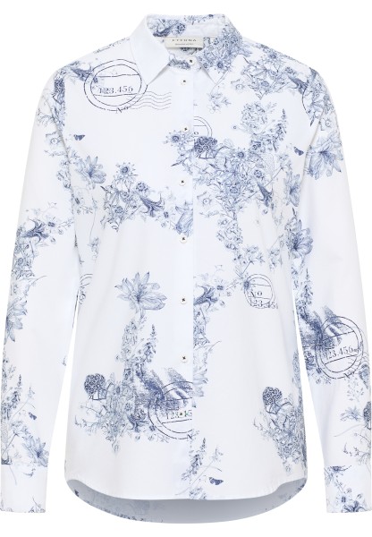 ETERNA REGULAR FIT Langarm Bluse floral marine gemustert 7992-19-D935