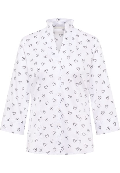 ETERNA REGULAR FIT 3/4 Arm Bluse weiß satin print 7172-01-R377