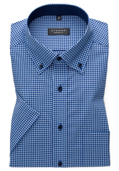 ETERNA COMFORT FIT Kurzarm Hemd türkis-blau kariert 8917-63-K144