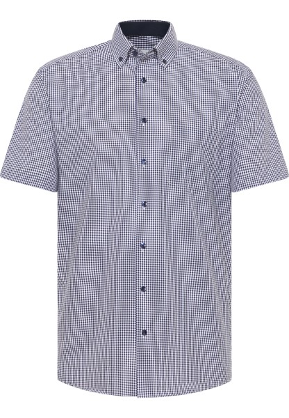 ETERNA MODERN FIT Kurzarm Hemd dunkelblau kariert popeline 8913-16-C146