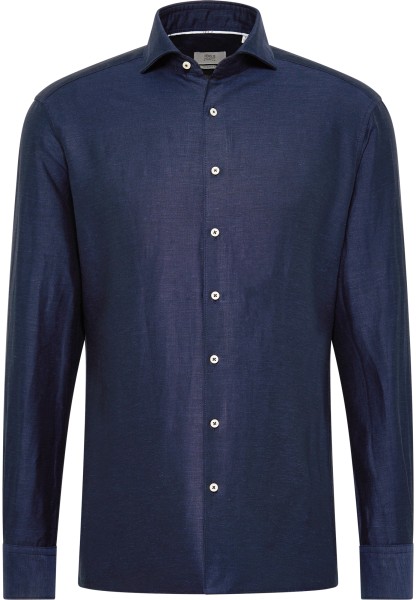 1863 by ETERNA MODERN FIT Langarm Hemd midnight linen 2355-19-XS82 - LINEN QUALITY