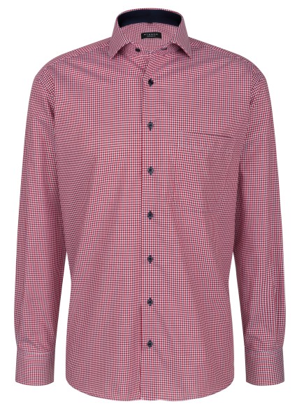 ETERNA COMFORT FIT Langarm Hemd rot-weiß kariert 8913-55-E14V