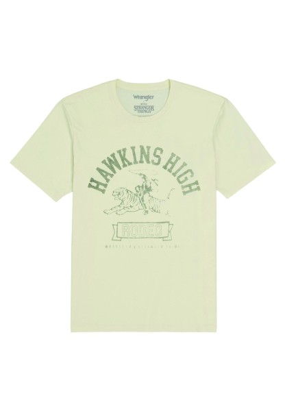 WRANGLER Kurzarm T-Shirt hawkins high tee marshmallow 112378555 - STRANGER THINGS