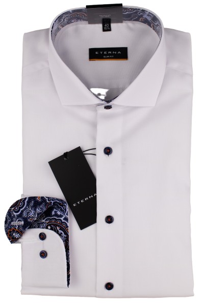 ETERNA SLIM FIT Langarm Hemd weiß blickdicht 8114-00-F142