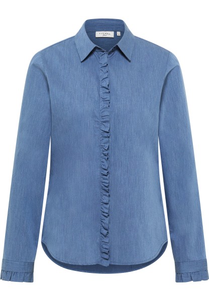 ETERNA FITTED Langarm Bluse real indigo 5515-18-DF53
