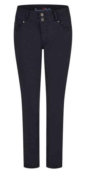 BUENA VISTA TUMMYLESS CROPPED dark blue 2502 B5827 4003.1177 - Stretch Twill