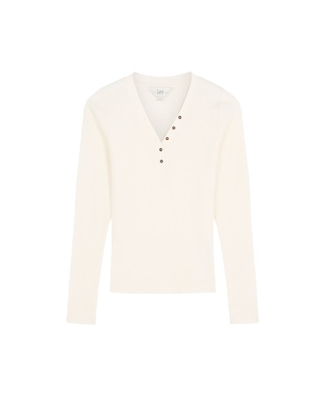 LEE LS WAFFLE HENLEY Langarm Pullover ecru 112385665