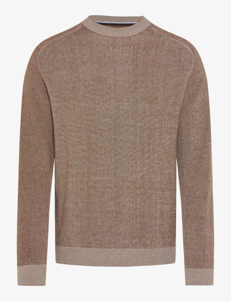 BRAX ROB Strickpullover Rundhals truffle 70131400 27-3078-53