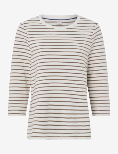 BRAX BONNIE Strickpullover taupe gestreift 90653500 31-6617-53