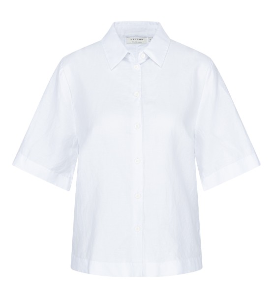 ETERNA LOOSE FIT Kurzarm Bluse weiss linen 5155-00-H366