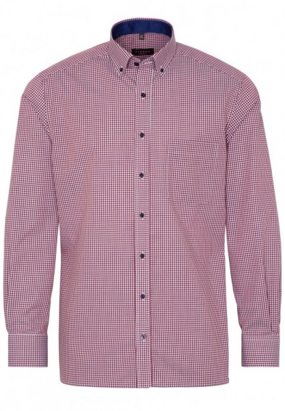ETERNA MODERN FIT Langarm Hemd rot-weiß kariert 8914-57-X143