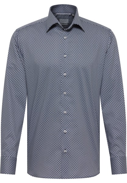 ETERNA MODERN FIT Langarm Hemd marine twill print 1216-19-X171 - Dynamic Cotton
