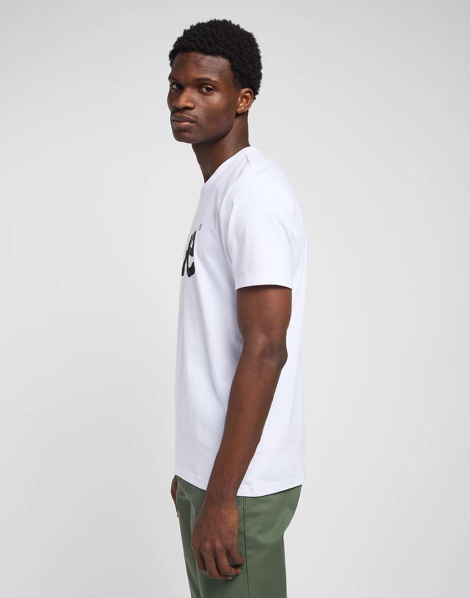 jentlouis　l Logo T-Shirt LEE WOBBLY LOGO TEE Kurzarm T-Shirt white L65QAI12 112116123 | Lee