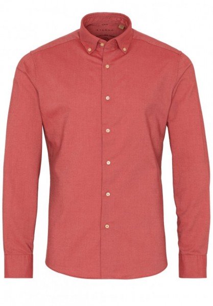 ETERNA SLIM FIT UPCYCLING SHIRT Langarm Hemd backsteinrot 2370-57-MS74