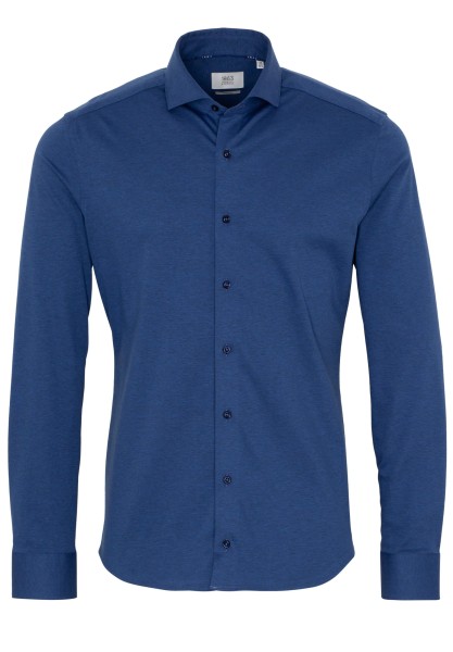 1863 by ETERNA SLIM FIT Langarm Hemd jersey dunkelblau soft 2159-17-YS82