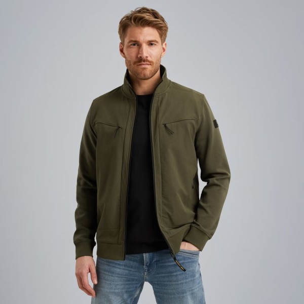 PME LEGEND Sweatjacke mit Zipper interlock cardigan olive PSW2508438-6416