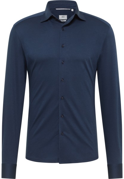 1863 by ETERNA SLIM FIT Langarm Hemd marine jersey 2269-19-YSV1 - Japanese Knitted