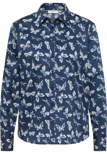 ETERNA REGULAR FIT Langarm Bluse marine print 7802-19-D780