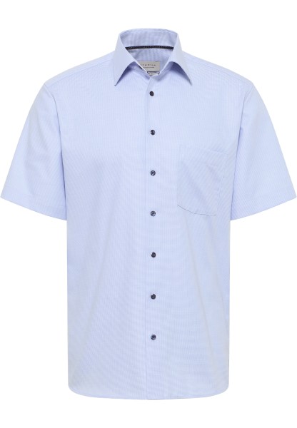 ETERNA MODERN FIT Kurzarm Hemd mittelblau hahnentritt 1181-12-C181