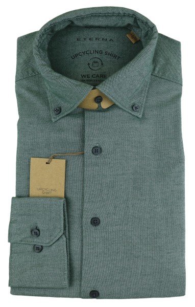 ETERNA MODERN FIT UPCYCLING SHIRT Langarm Hemd grün 2370-67-VS74