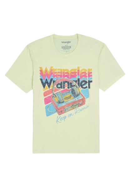WRANGLER Kurzarm T-Shirt keep on runnin tee marshmallow 112378556 - STRANGER THINGS