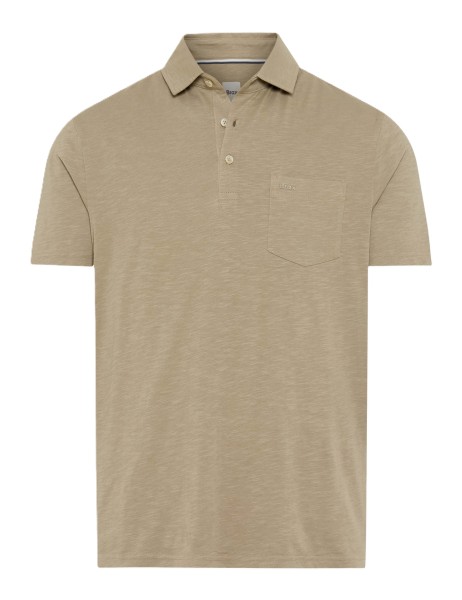 BRAX PAVO Poloshirt light khaki jersey 70440300 70-0061-35 - Cotton Slub