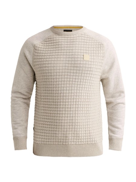 PME LEGEND Rundhals Pullover bone white melee PKW2609323-910