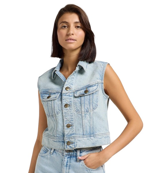 LEE CROPPED RIDER VEST Jeansweste hint fo rain 112363461