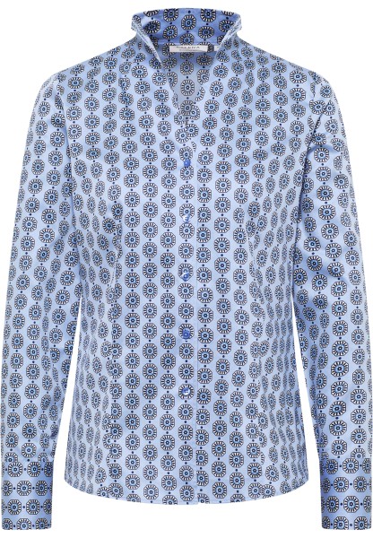 ETERNA REGULAR FIT Langarm Bluse blau bedruckt satin7876-14-D266