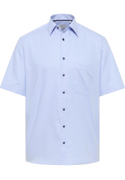 ETERNA COMFORT FIT Kurzarm Hemd mittelblau hahnentritt 1181-12-K181