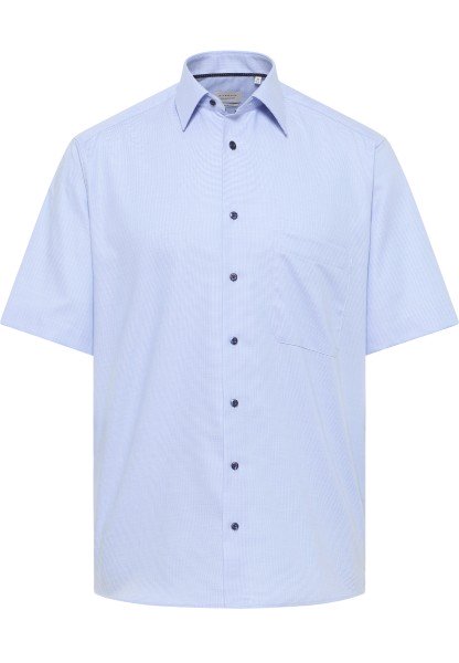 ETERNA COMFORT FIT Kurzarm Hemd mittelblau hahnentritt 1181-12-K181