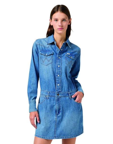 WRANGLER LS DENIM DRESS Jeanskleid ultra marine 112362610