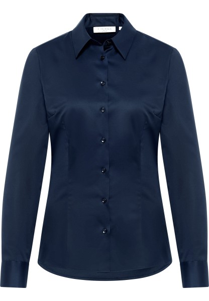 ETERNA FITTED Langarm Bluse marine satin 5585-19-DF48 - SATIN SHIRT