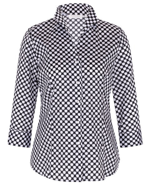 ETERNA REGULAR FIT 3/4 Arm Bluse weiß/schwarz satin print 7883-39-R469