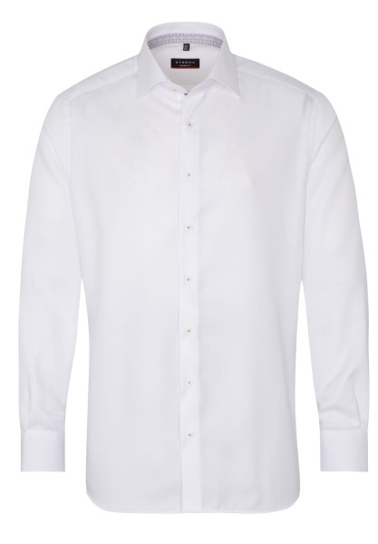 ETERNA MODERN FIT Langarm Hemd weiß strukturiert 3475-00-X94K