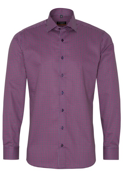 ETERNA SLIM FIT Langarm Hemd muster chianti twill 3391-56-F170
