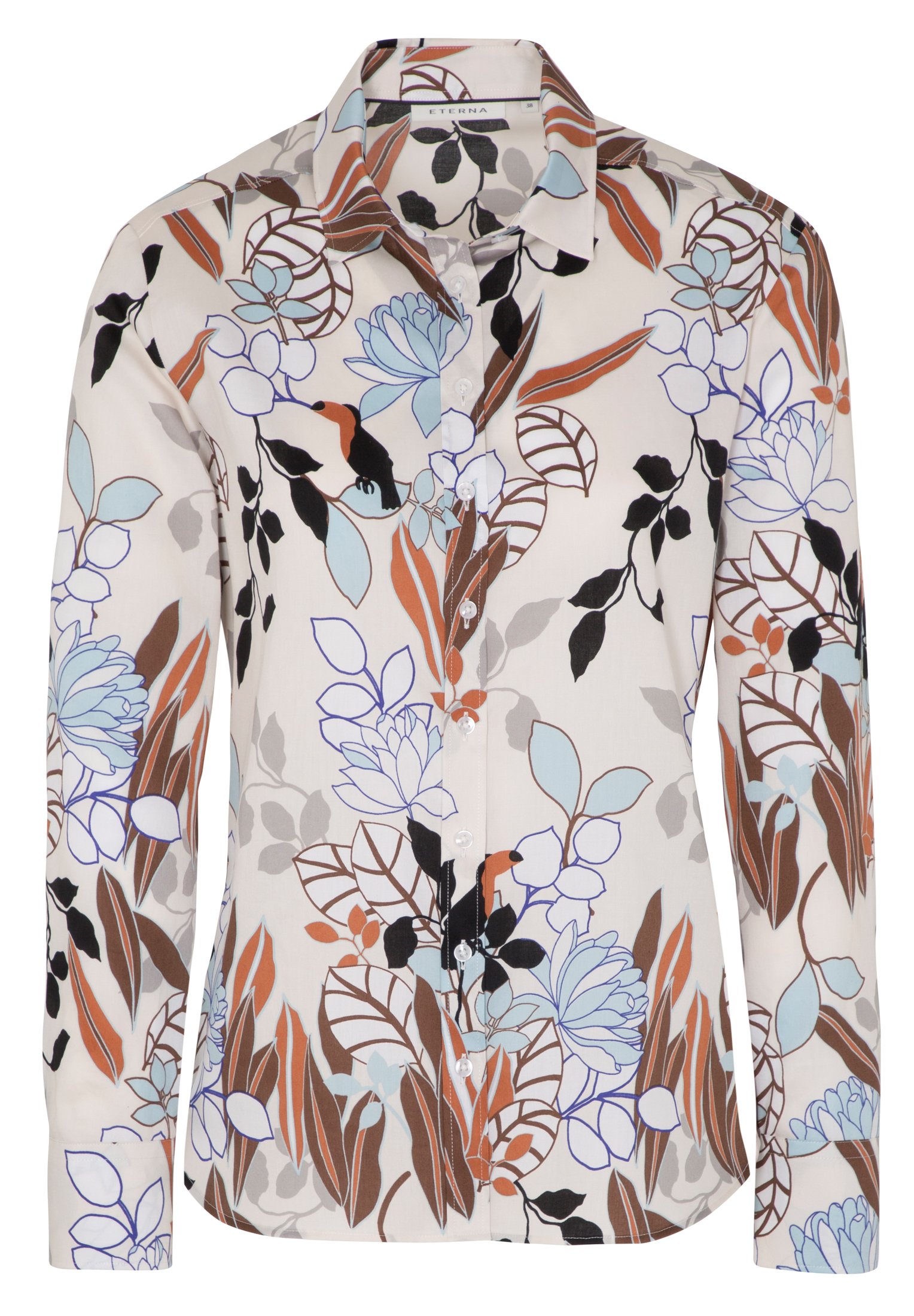 ETERNA CLASSIC FIT Langarm Bluse bunt floral satin 7263-05-D780 | Jeans ...