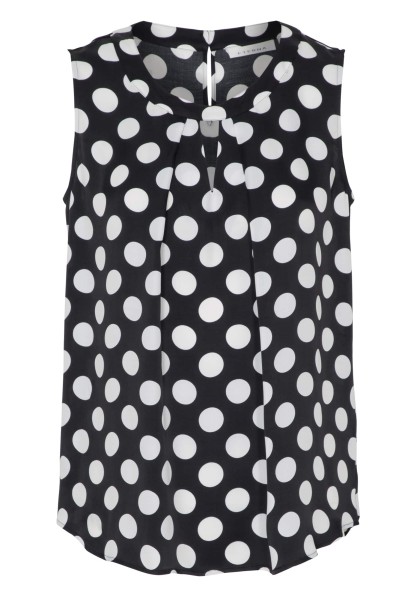 ETERNA CLASSIC FIT ohne Arm Bluse schwarz gepunktet 7189-39-A737
