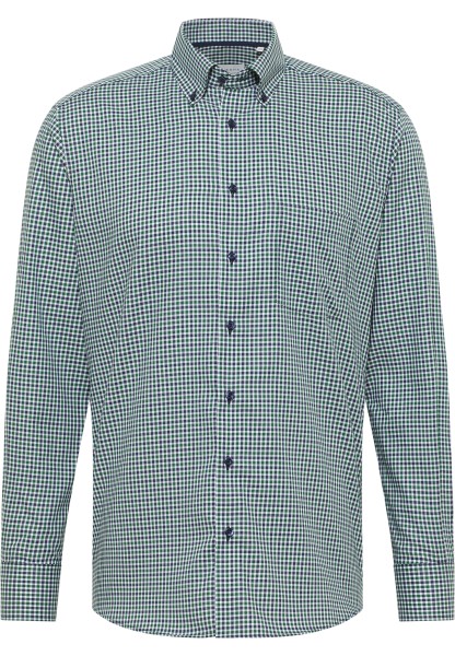 ETERNA MODERN FIT Langarm Hemd eukalyptus kariert twill 1012-45-X114
