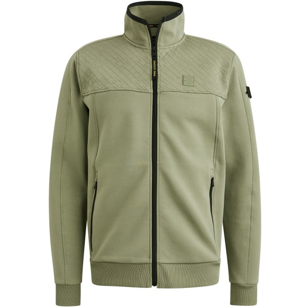 PME LEGEND Sweatjacke mit Zipper interlock cardigan oil green PSW2508437-6379