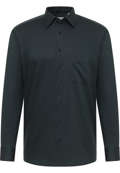 ETERNA MODERN FIT Langarm Hemd dunkelgrün natté 8464-49-X181