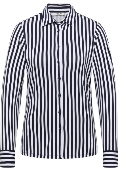 ETERNA FITTED Langarm Bluse blau-weiß gestreift jersey 6308-19-DF56