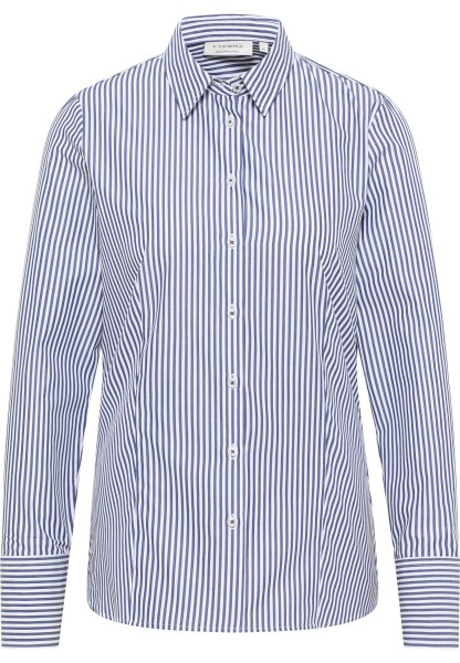 ETERNA REGULAR FIT Langarm Bluse gestreift blau weiß Satin 6284-17-D708