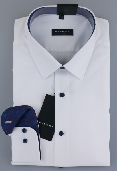 ETERNA SLIM FIT Langarm Hemd weiß 8508-00-F14P