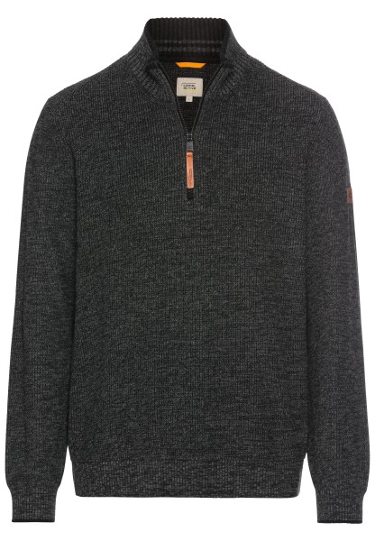 CAMEL ACTIVE PULLOVER Strickpullover mit Zipper asphalt 40953F 9K90.88